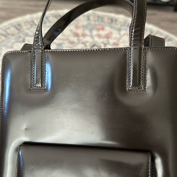 Authentic Salvatore Ferragamo Handbag Gancini Leather Brown Bag Vintage - Picture 13 of 16